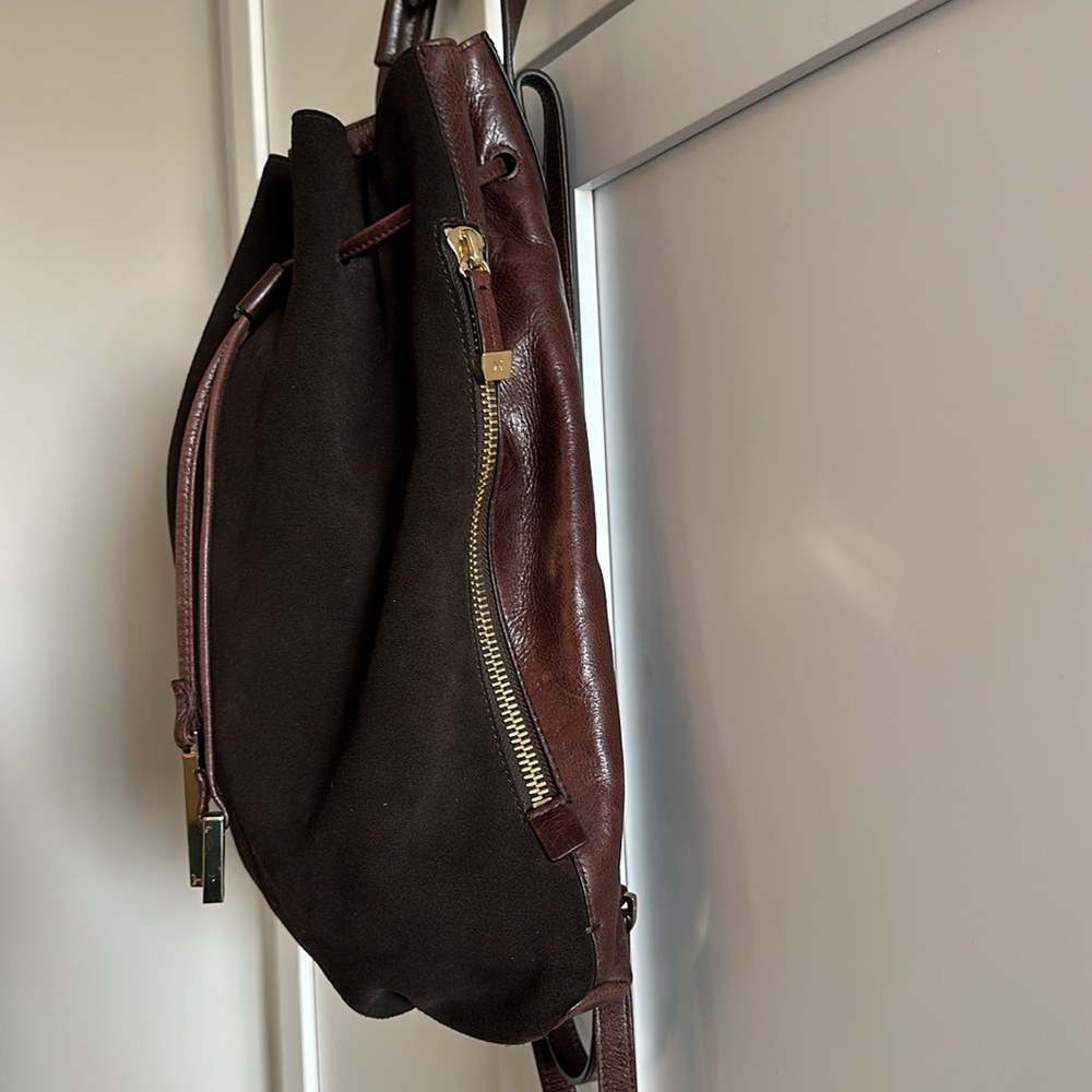 HALSTON LEATHER AND SUEDE BACKPACK PURSE - Picture 2 of 8